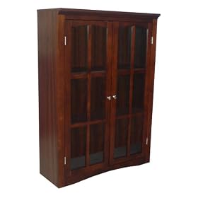 Parker 3 Shelf Glass Door Bookcase - Chestnut