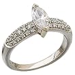 14K White Gold Marquise Cut Diamond Engagement Ring (Center stone is not included)