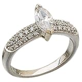 14K White Gold Marquise Cut Diamond Engagement Ring (Center stone is not included)