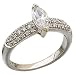 14K White Gold Marquise Cut Diamond Engagement Ring (Center stone is not included)