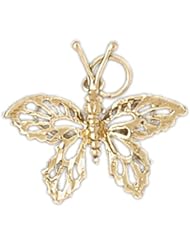 Dazzlers Solid 14k Gold Butterfly Charm Pendant Available in three colors from jewelsberry (weights: 1.5 grams only)