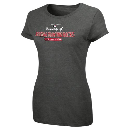 MLB Arizona Diamondbacks Women'S Short Sleeve Crew Neck Tee (Pro Carbon Heather, Medium)
