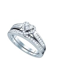 0.50CT DIAMOND HEART BRIDAL SET SIZE 5