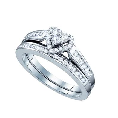 Cheap Girls Jewelry 0.50CT DIAMOND HEART BRIDAL SET SIZE 6 For Sale