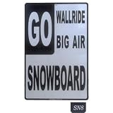 Seaweed Surf Co SN8 12X18 Aluminum Sign Go Snowboard