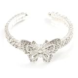 Diamante Butterfly Flex Bangle Bracelet