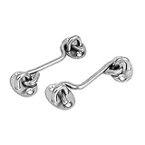 uxcell キャビンフック・アイキャッチ　ラッチ　シルバートーン　ステンレススチール　10個入り