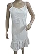Women's Strap Dress Bohemian Short Cotton Ivory Eyelet Dresses