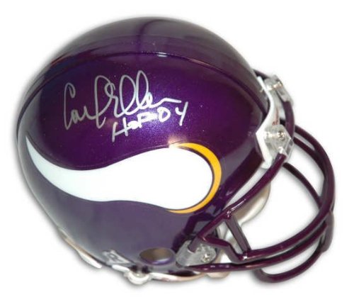 Autographed Carl Eller Minnesota Vikings Mini Helmet Inscribed HOF 04