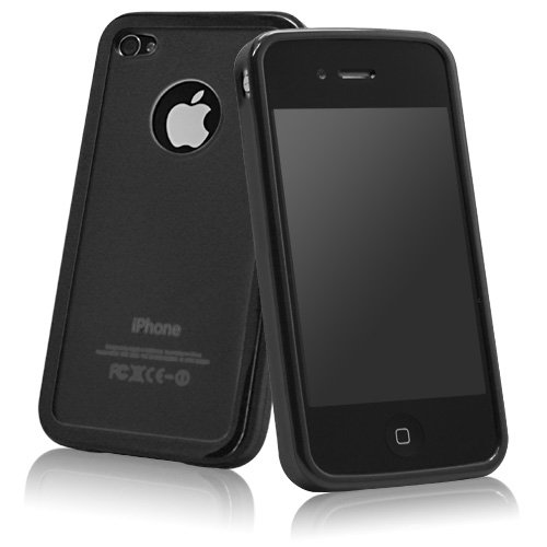 BoxWave Cool Accent iPhone 4 Case (Jet Black / Smoke)