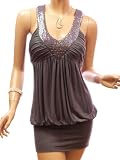Patty Women Sequins V-Neck Halter Ruched Mini Party Clubwear Dress