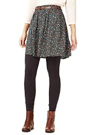 Indigo Collection Floral Mini Skirt with Belt