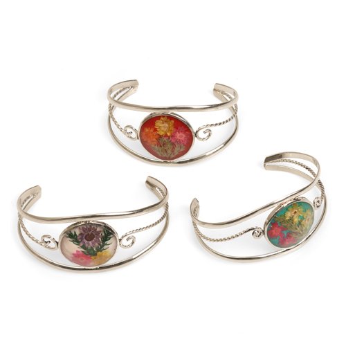 Copper Alloy Flowers and Cuff Flora Aura Fair Trade Gifts