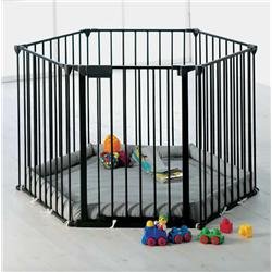 Childrens Toyshop  Toys : Baby Dan Black Baby Den (convertable to Hearth or Configure Gate) with washable play mattress