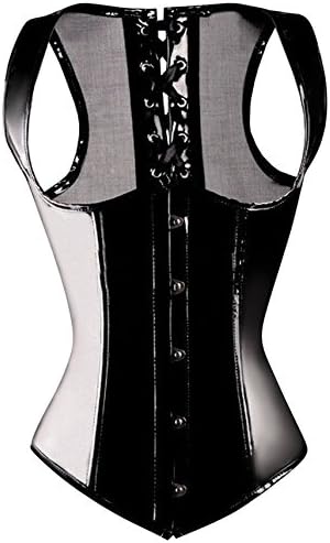 Jewlryfinds Fashion Lady Gothic PVC Leather Basque Rock Underbust Corset