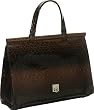 Alligator Compact Attache Purse - Blackened Brown or Burgundy