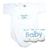 BABY BODYSUIT WHITE EMBROIDERY  LITH BLUE CLOUD BOSNIAN  BOSNIA AND HERZEGOVINA 3 - 6 Months