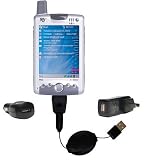 Retractable USB Hot Sync Compact Kit with Car & Wall Charger for the T-Mobile iPAQ h6315 - Gomadic Brand w/ TipExchange Technology