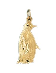 Dazzlers Solid 14 karats Gold Penguin Charm Pendant available in three colors from jewelsberry (weights: 1.0 grams only)