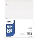Mead Filler Paper, Loose Leaf Paper, College Ruled, 200 Sheets/Pack (15326)