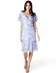 Per Una Twisted Front Feather Leaf Print Fit & Flare Dress