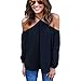 Sunward(TM)Women Fashion Irregular Strapless Chiffon Tops (Large, Black)