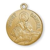 12K Gold Filled Saint Daniel Medal and 18-inch Chain