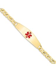 14k Yellow Gold 7in Medical Jewelry ID Bracelet. Metal Wt- 16.1g