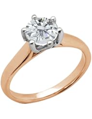 1.25 Ct Round H/I I1 Diamond 14K Rose Gold Ring