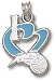 Orlando Magic Solid Sterling Silver ''I Heart'' Logo 3/4'' Enamel Pendant