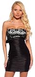 Designer Black Lace Strapless Ruched Womens Mini Dress