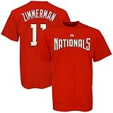 Majestic Washington Nationals #11 Ryan Zimmerman Red Youth Players T-shirt
