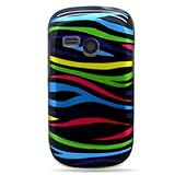 IMAGE OF Hard Snap-on Shield With RAINBOW ZEBRA Desing Faceplate Cover Sleeve Case for LG UN200 / SABER (US CELLULAR) With Removal Case PRY TOOL [WCC1029]