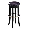 Home Styles 30" Upholstered Swivel Top Bar Stool in Black and Chrome