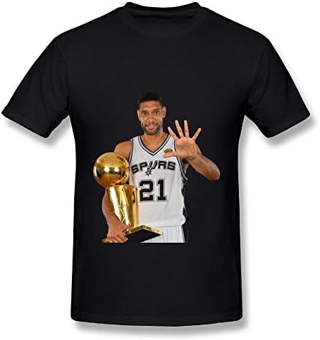Big Fundamental Tim Duncan 5 Championships Poster Mens T Shirt Black