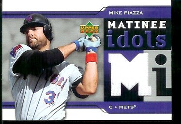2005 Upper Deck Matinee Idols Mike Piazza Game Jersey New York Mets Baseball Card - Mint Condition - Shipped In Protective ScrewDown Case!