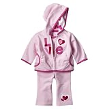 Newborn Girls' JUST ONE YOU Made by Carter s &Acirc;&reg; Pink Hearts and Love Hooded Cardigan Set 9M
