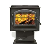 Napoleon 1900P Painted Black Deluxe EPA Woodburning Stoves EPA Large Wood Burning Pedestal Stove wit