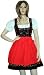3-teilig Mini Dirndl Dirndel Dirndlbluse Dirndlschürze Trachtenkleid Rot, Größe:34