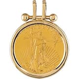1/10 oz 22kt Gold American Eagle Coin in a 14kt Yellow Coin Frame Pendant 41MXunIM5bL. SL160 1/10 oz 22kt Gold American Eagle Coin in a 14kt Yellow Coin Frame Pendant