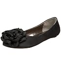Miss Me Women's Lacey-12 Flower Ornament Satin Flat
