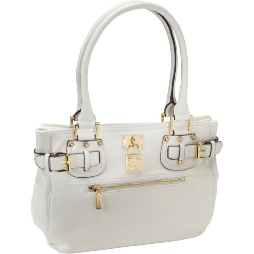 Anne Klein Trinity Medium Satchel,Cream,One Size