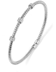 Sterling Silver - Silver Cubic Zirconium Bangle
