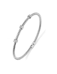 Sterling Silver - Silver Cubic Zirconium Bangle