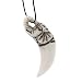 Resin Imitation Bone Pendant Elephant Tusk - Adjustable Cord - 68mm x 21mm