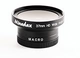 0.5x Minadax Weitwinkel Vorsatz mit Makrolinse für Sony HDR-XR160, HDR-PJ30, HDR-CX360VE, DCR-DVD410, DCR-DVD450, DCR-DVD505, DCR-DVD510 – in schwarz