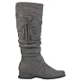 Womens Charcole Grey Faux Suede Fringe Winter Boot&hellip SoYouShoes