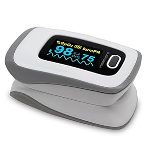 MeasuPro OX250 Instant Read Digital Pulse Oximeter with Alarm Setting, Color OLED Display and Carry Case, CE, FDA Approved