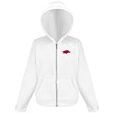 Arkansas Razorbacks NCAA Hoody Full Zip Hooded Sweatshirt For Women (White)
