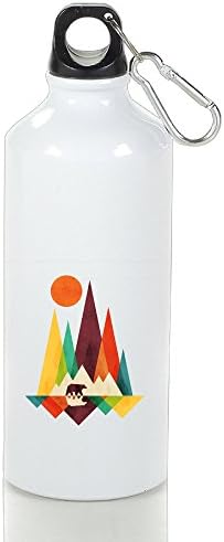 LZXJU Graphic Mountain Bear Sunrise Shadow Sports Water Bottle Portable Flask With Carabiner Hook